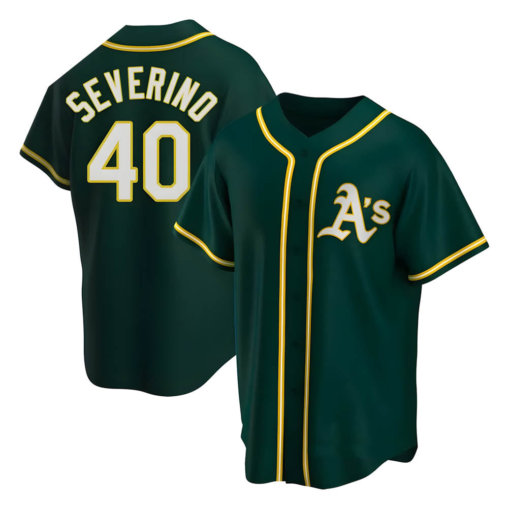 Punc Athletics #40 Luis Severino player Green Replica Alternate Stitched Jersey
