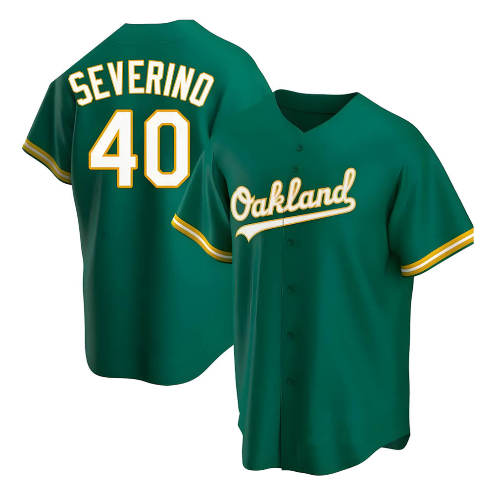 Punc Athletics #40 Luis Severino player Green Replica Kelly Alternate Stitched Jersey