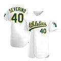 Punc Athletics #40 Luis Severino player White Authentic Home Stitched Jersey