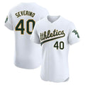 Punc Athletics #40 Luis Severino player White Elite Home Stitched Jersey