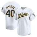 Punc Athletics #40 Luis Severino player White Limited Home Stitched Jersey