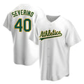 Punc Athletics #40 Luis Severino player White Replica Home Stitched Jersey