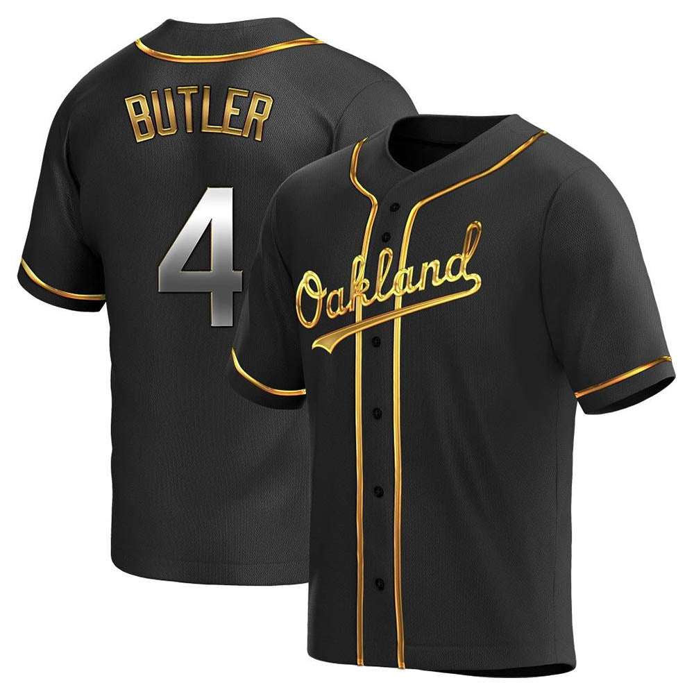 Punc Athletics #4 Lawrence Butler player Black Golden Replica Alternate Stitched Jersey