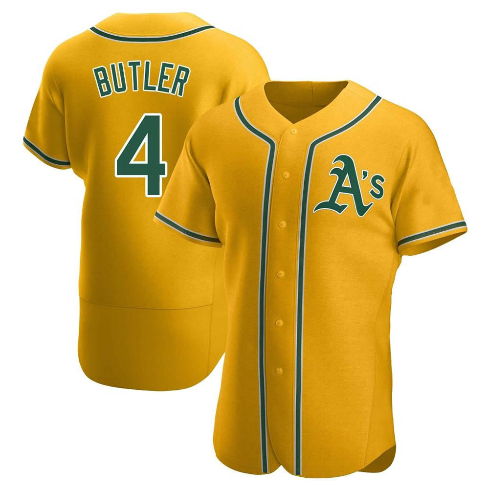 Punc Athletics #4 Lawrence Butler player Gold Authentic Alternate Stitched Jersey