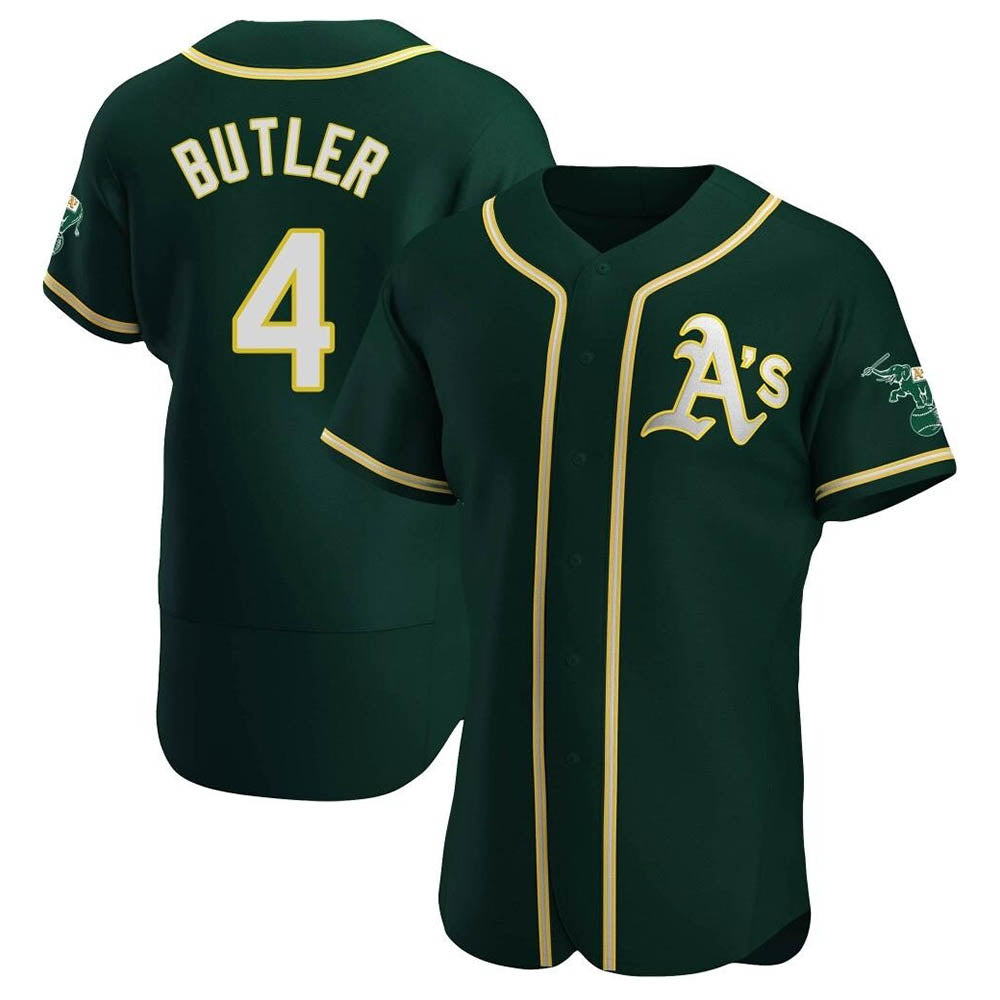 Punc Athletics #4 Lawrence Butler player Green Authentic Alternate Stitched Jersey