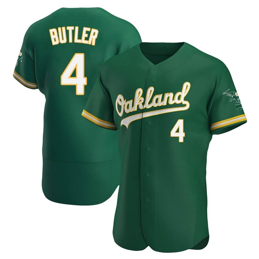 Punc Athletics #4 Lawrence Butler player Green Authentic Kelly Alternate Stitched Jersey