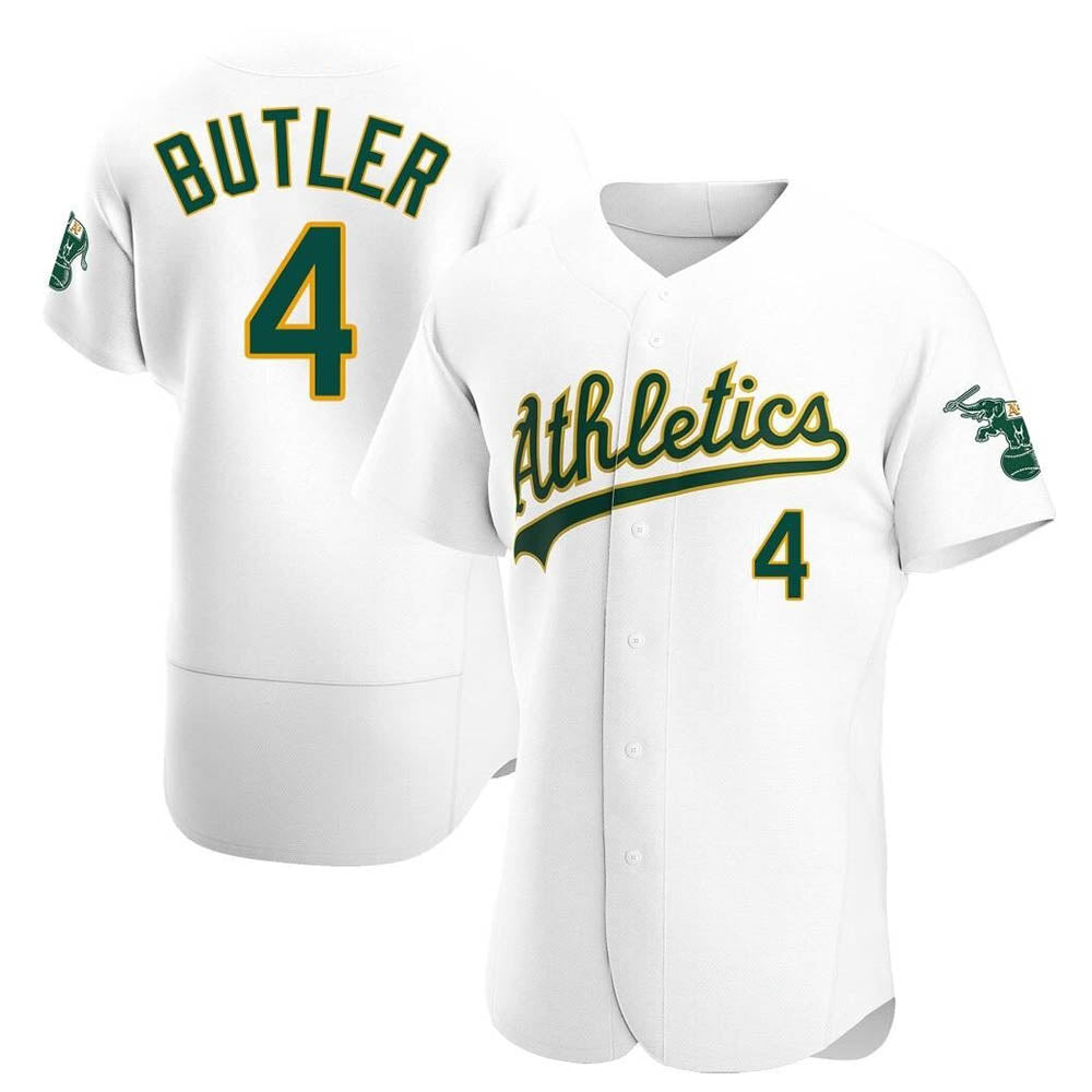 Punc Athletics #4 Lawrence Butler player White Authentic Home Stitched Jersey