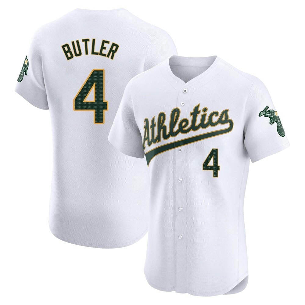 Punc Athletics #4 Lawrence Butler player White Elite Home Stitched Jersey