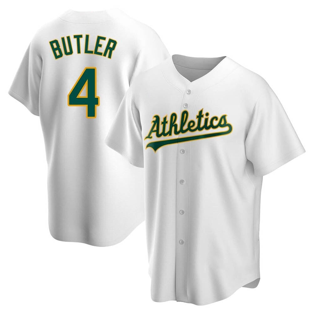 Punc Athletics #4 Lawrence Butler player White Replica Home Stitched Jersey