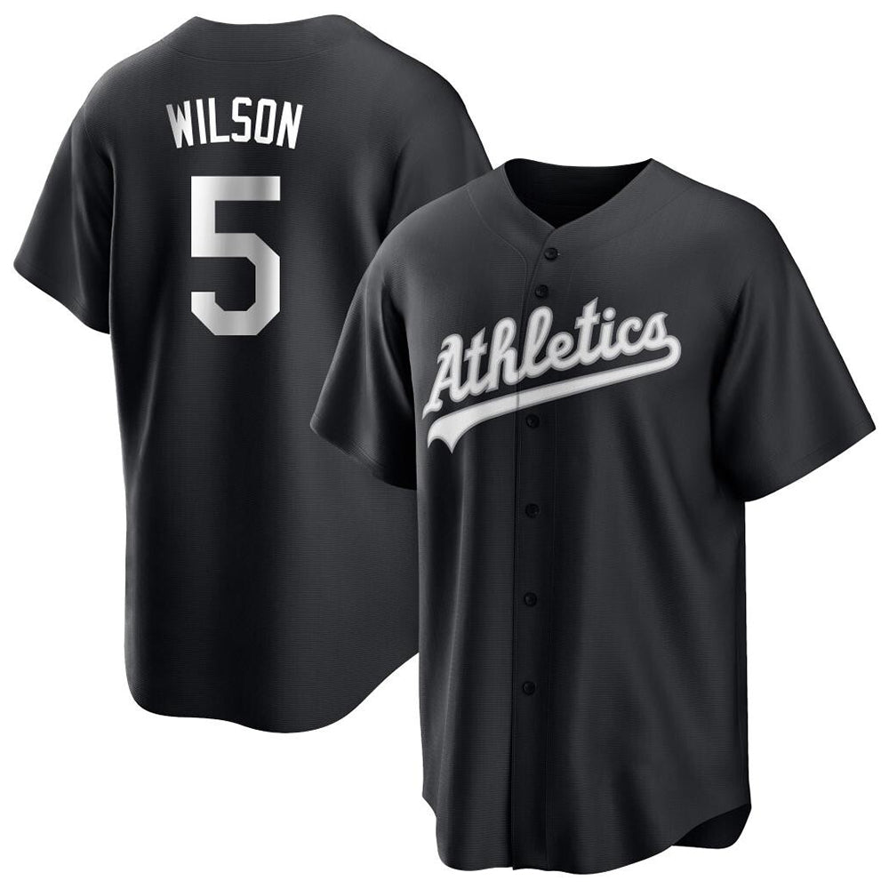 Punc Athletics #5 Jacob Wilson Black&White Replica Alternate Stitched Jersey