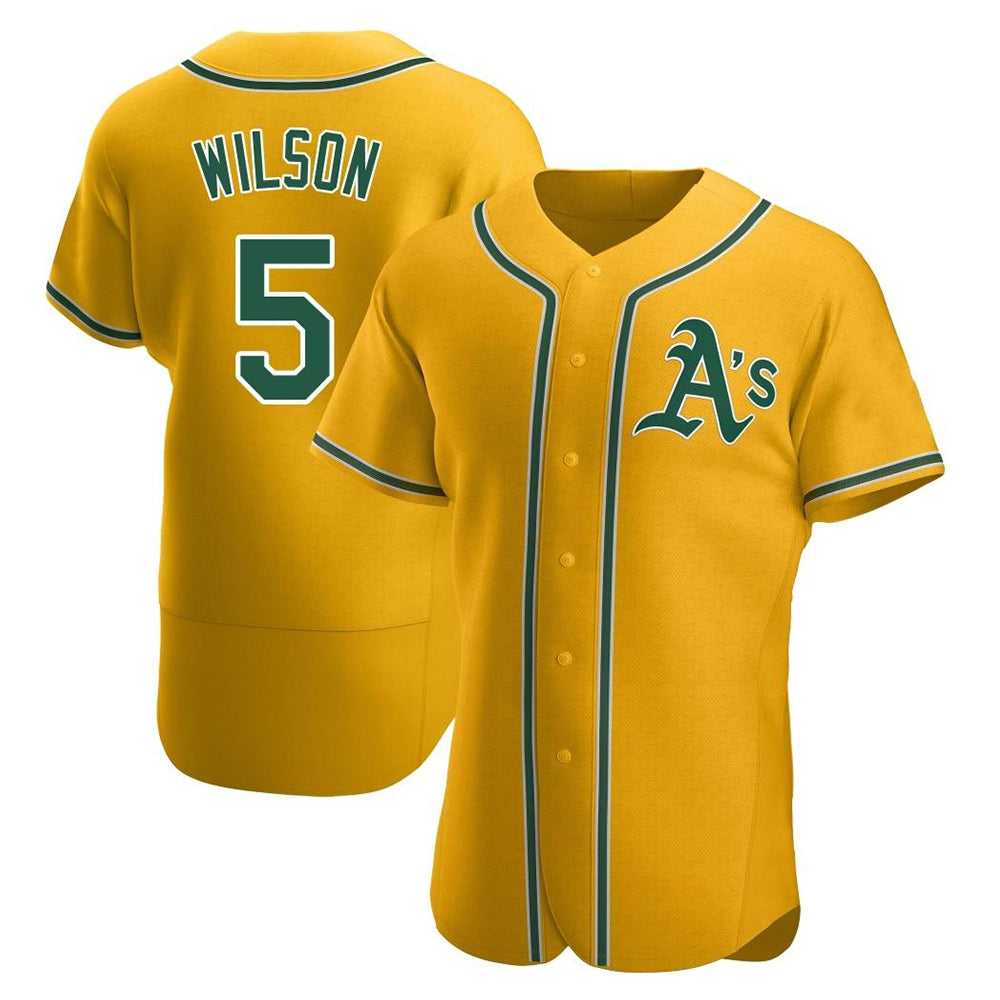 Punc Athletics #5 Jacob Wilson Gold Authentic Alternate Stitched Jersey