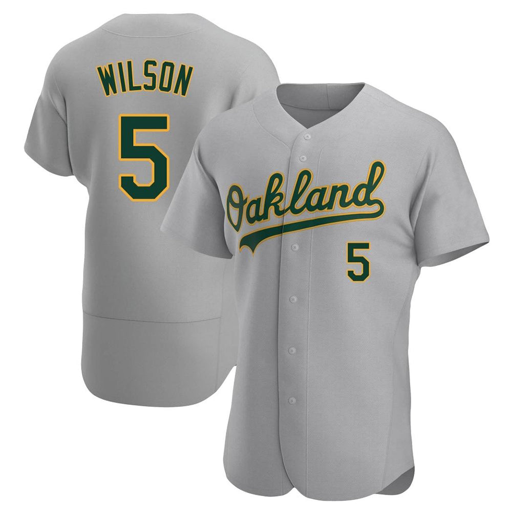 Punc Athletics #5 Jacob Wilson Gray Authentic Road Stitched Jersey