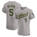 Punc Athletics #5 Jacob Wilson Gray Elite Road Stitched Jersey