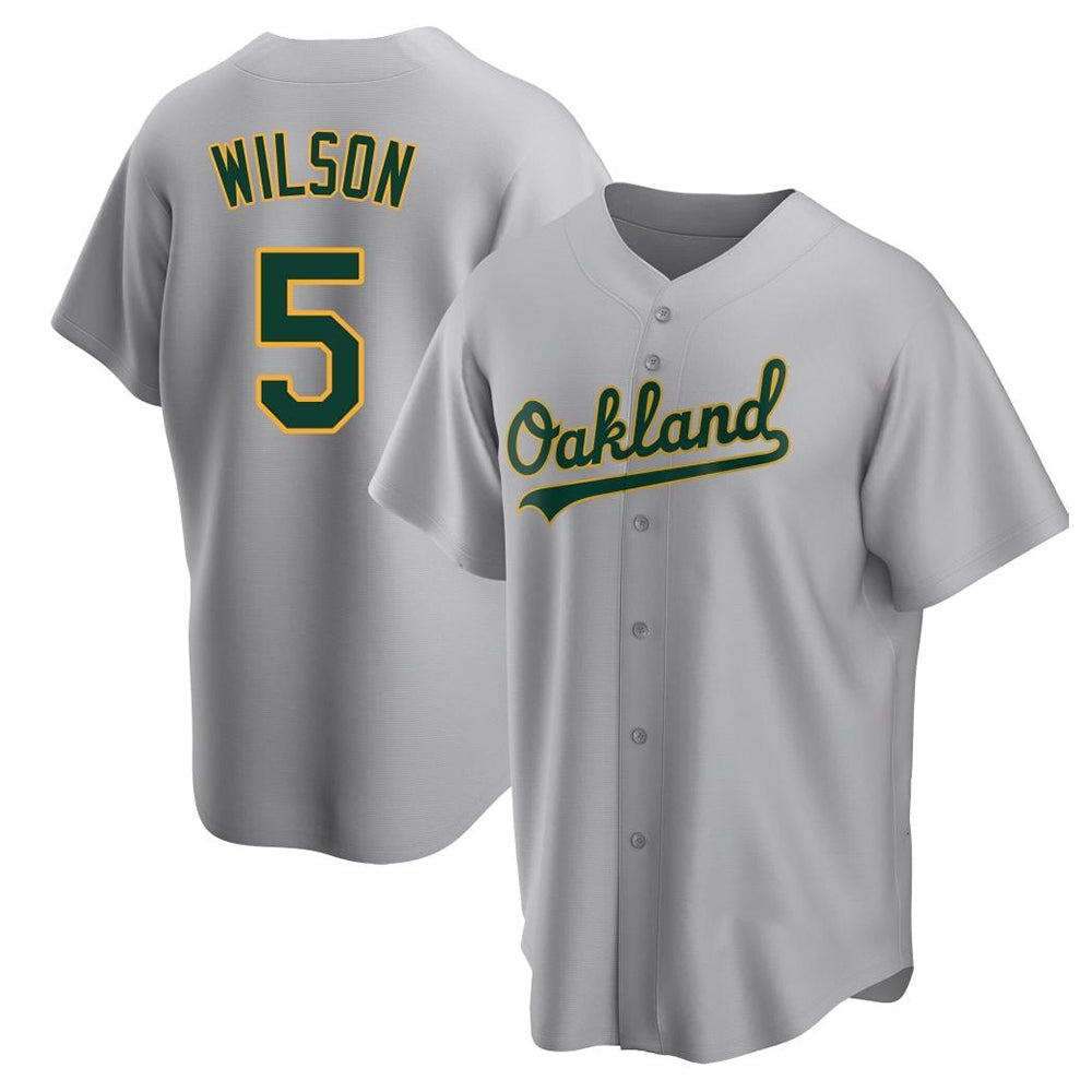 Punc Athletics #5 Jacob Wilson Gray Replica Road Stitched Jersey