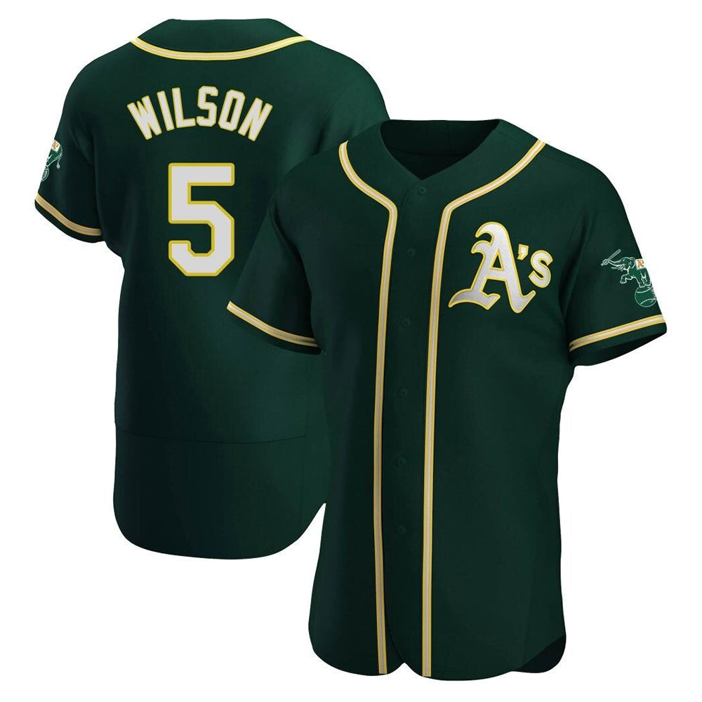 Punc Athletics #5 Jacob Wilson Green Authentic Alternate Stitched Jersey