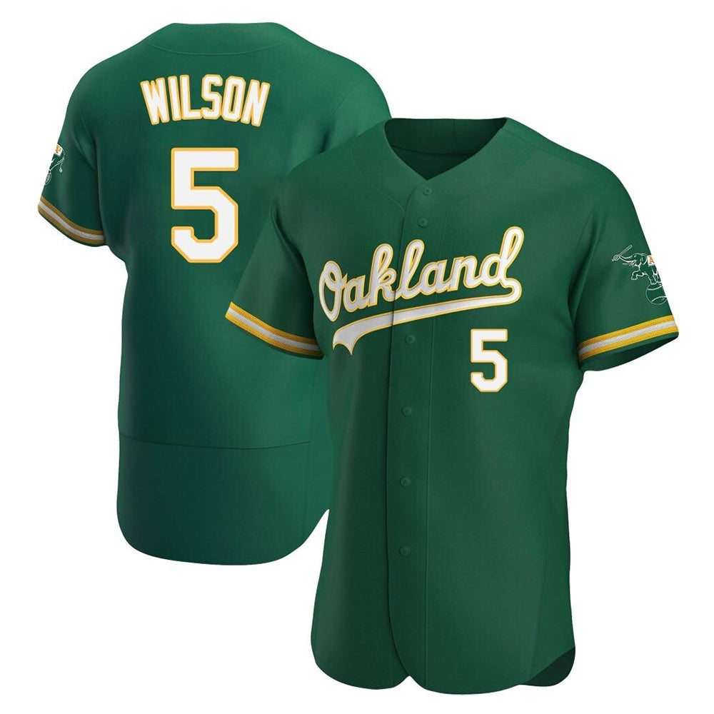 Punc Athletics #5 Jacob Wilson Green Authentic Kelly Alternate Stitched Jersey