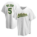 Punc Athletics #5 Jacob Wilson White Replica Home Stitched Jersey