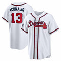 Punc A.Braves #13 Ronald Acuna Jr. 2025 All-Star Game Home Replica Player Jersey - White Stitched Personalized Jersey