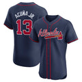 Punc A.Braves #13 Ronald Acuna Jr. Alternate Elite Player Jersey - Navy Personalized Jerseys