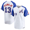 Punc A.Braves #13 Ronald Acuna Jr. City Connect Limited Jersey - White Personalized Jerseys