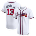 Punc A.Braves #13 Ronald Acuna Jr. Home Elite Jersey - White Personalized Jerseys