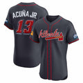 Punc A.Braves #13 Ronald Acuna Jr. Navy 2025 Speedway Classic Alternate Elite Player Personalized Jersey