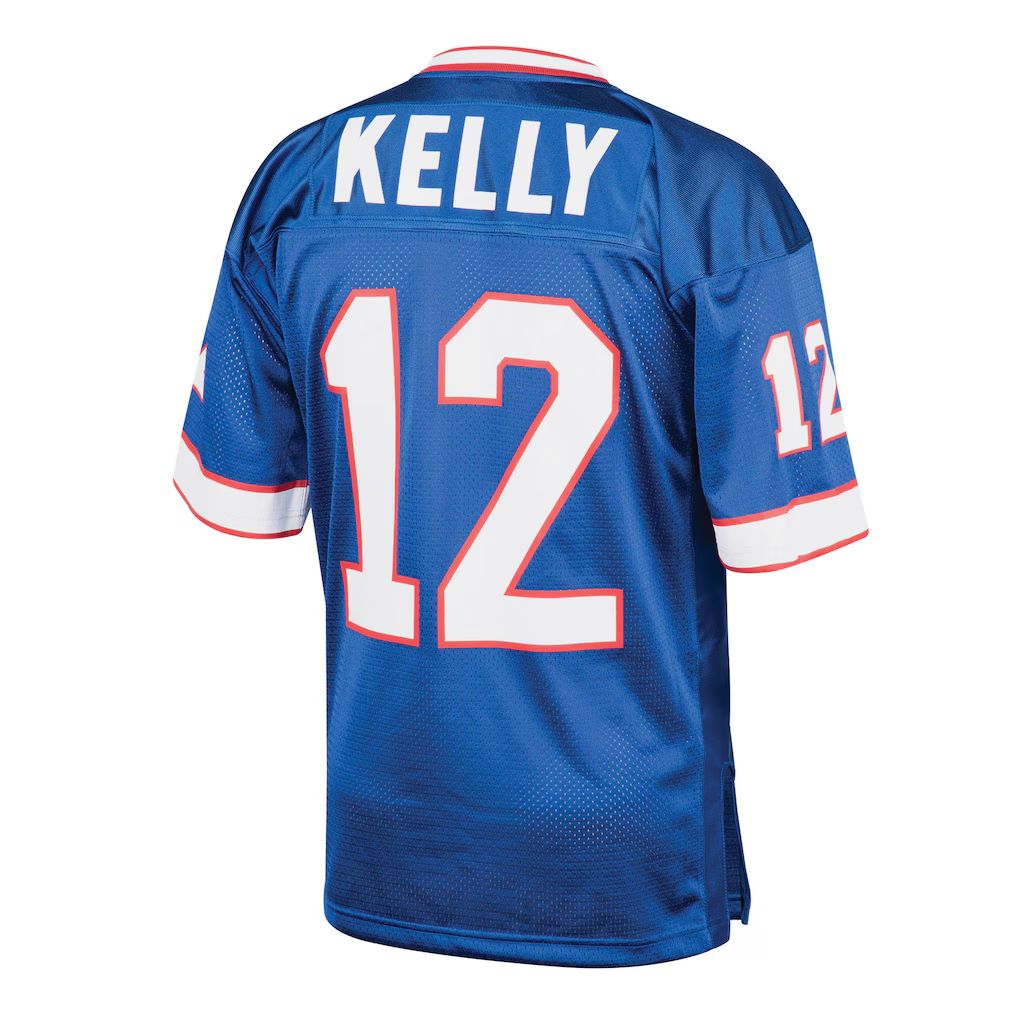 Punc B.Bills 1994 #12 Jim Kelly Mitchell & Ness Royal Authentic Throwback Retired Player Stitched Puhic Jersey