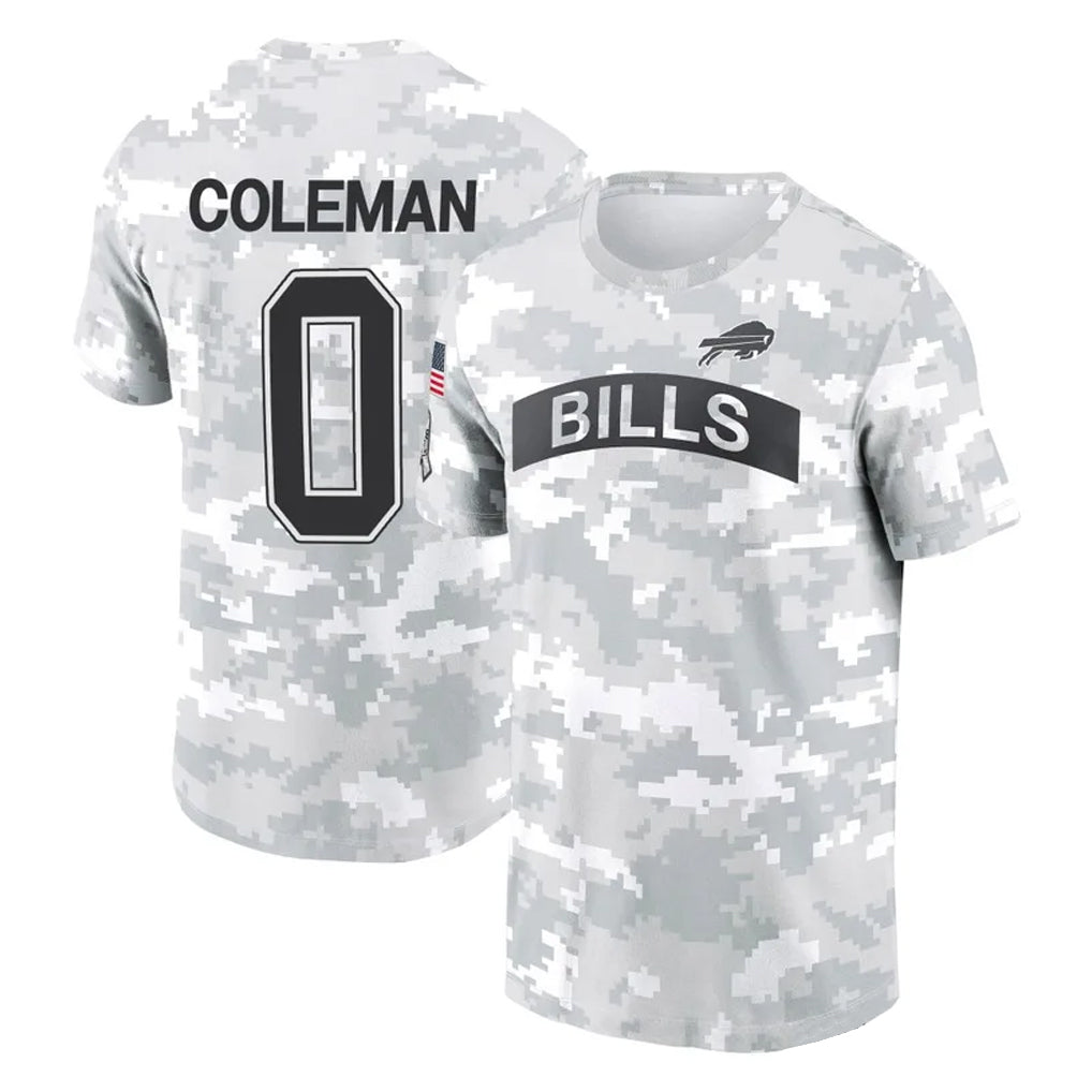 Punc B.Bills #0 Keon Coleman Player Arctic Camo Salute to Service T-Shirt Hoodies Stitched Jerseys