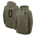 Punc B.Bills #0 Keon Coleman Player Olive Salute To Service Hoodies Game Stitched Jerseys