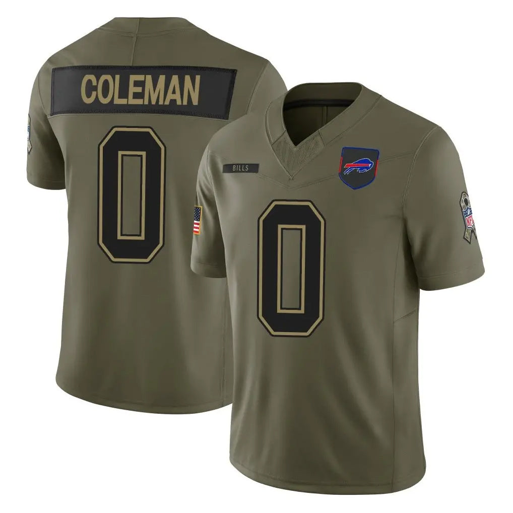 Punc B.Bills #0 Keon Coleman Player Olive Salute To Service Limited Game Stitched Jerseys
