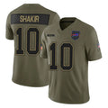 Punc B.Bills #10 Khalil Shakir Player Olive Salute to Service Limited Home Game Stitched Jerseys