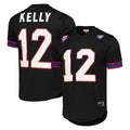 Punc B.Bills #12 Jim Kelly Player Black Mitchell & Ness Replica Mesh Limited Stitched Jerseys