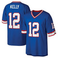 Punc B.Bills #12 Jim Kelly Player Blue Replica Throwback Limited Stitched Jerseys
