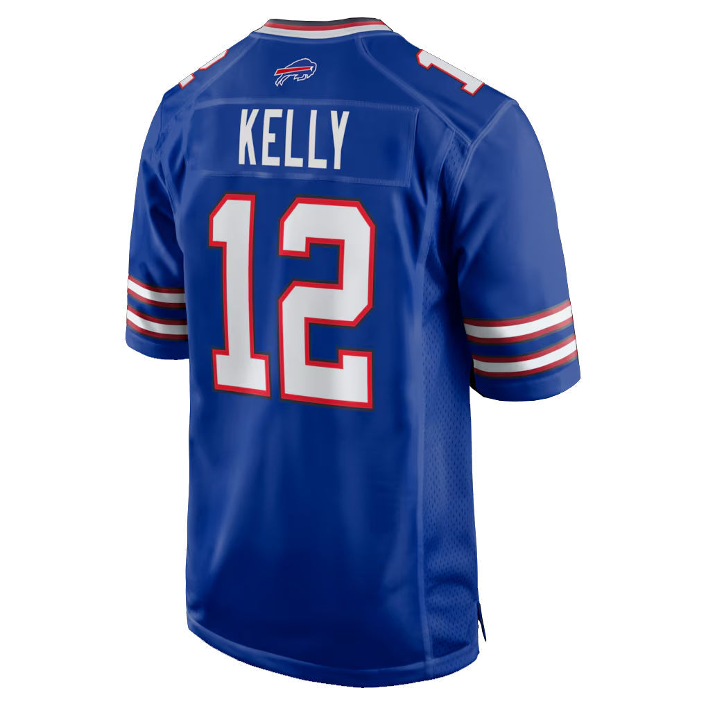 Punc B.Bills #12 Jim Kelly Player Royal Home Game Stitched Jerseys