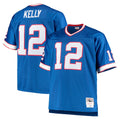 Punc B.Bills #12 Jim Kelly Player Royal Mitchell & Ness Big & Tall 1990 Retired Replica Limited Stitched Jerseys