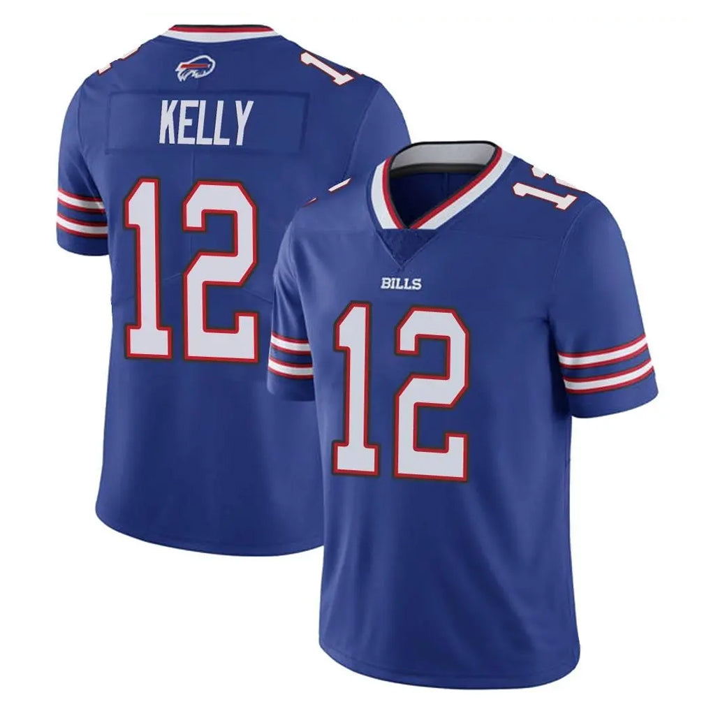 Punc B.Bills #12 Jim Kelly Player Royal Vapor Untouchable Limited Stitched Jerseys