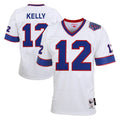 Punc B.Bills #12 Jim Kelly Player White Mitchell & Ness XXV Throwback Limited Stitched Jerseys