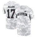 Punc B.Bills #17 Josh Allen Player Arctic Camo Salute to Service T-Shirt Hoodies Stitched Jerseys