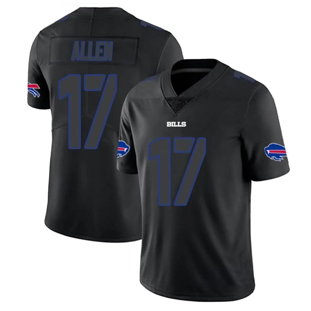Punc B.Bills #17 Josh Allen Player Black Impact Limited Home Game Stitched Jerseys