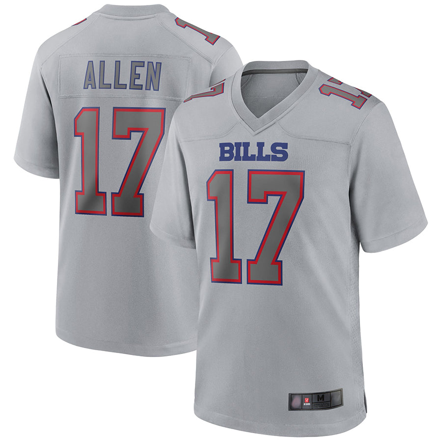 Punc B.Bills #17 Josh Allen Player Gray Game Stitched Jerseys