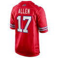 Punc B.Bills #17 Josh Allen Player Red Alternate Game Stitched Jerseys