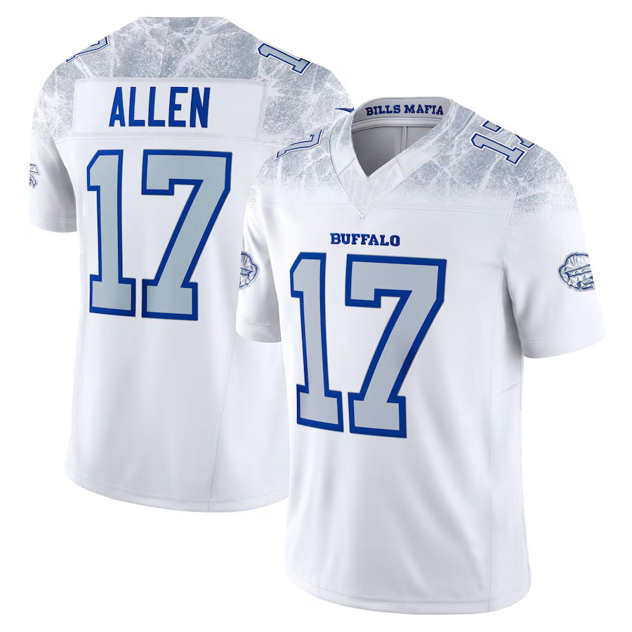 Punc B.Bills #17 Josh Allen Player White Rivalries Collection Vapor Limited Stitched Jersey