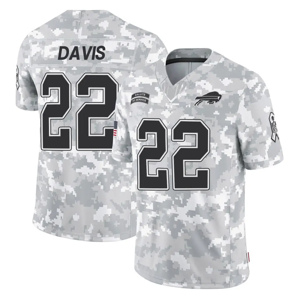 Punc B.Bills #22 Ray Davis Player Arctic Camo Salute to Service Limited Stitched Jerseys