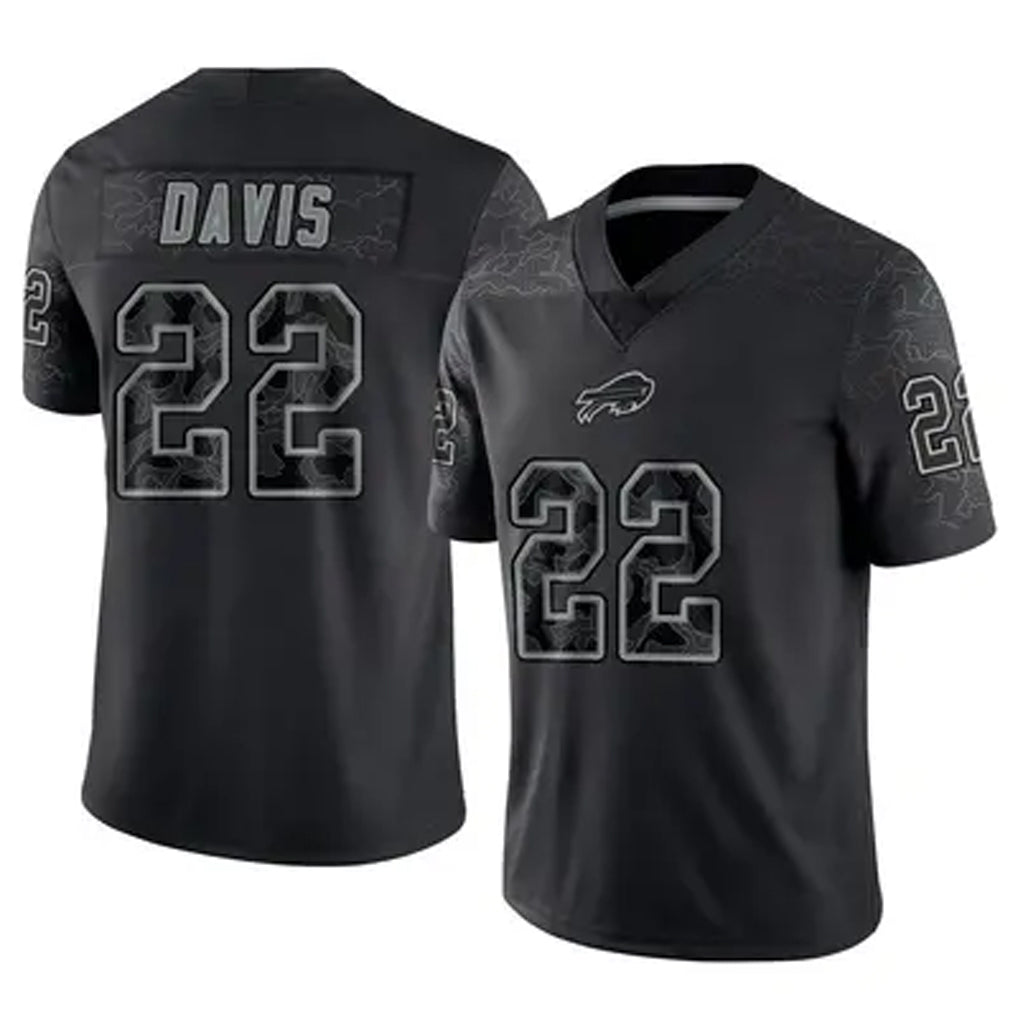 Punc B.Bills #22 Ray Davis Player Black RFLCTV Limited Stitched Jerseys