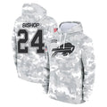 Punc B.Bills #24 Cole Bishop Player Arctic Camo Salute to Service Hoodies Limited Stitched Jerseys