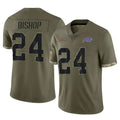 Punc B.Bills #24 Cole Bishop Player Olive Salute To Service Game Stitched Jerseys