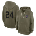 Punc B.Bills #24 Cole Bishop Player Olive Salute to Service Hoodies Stitched Jerseys