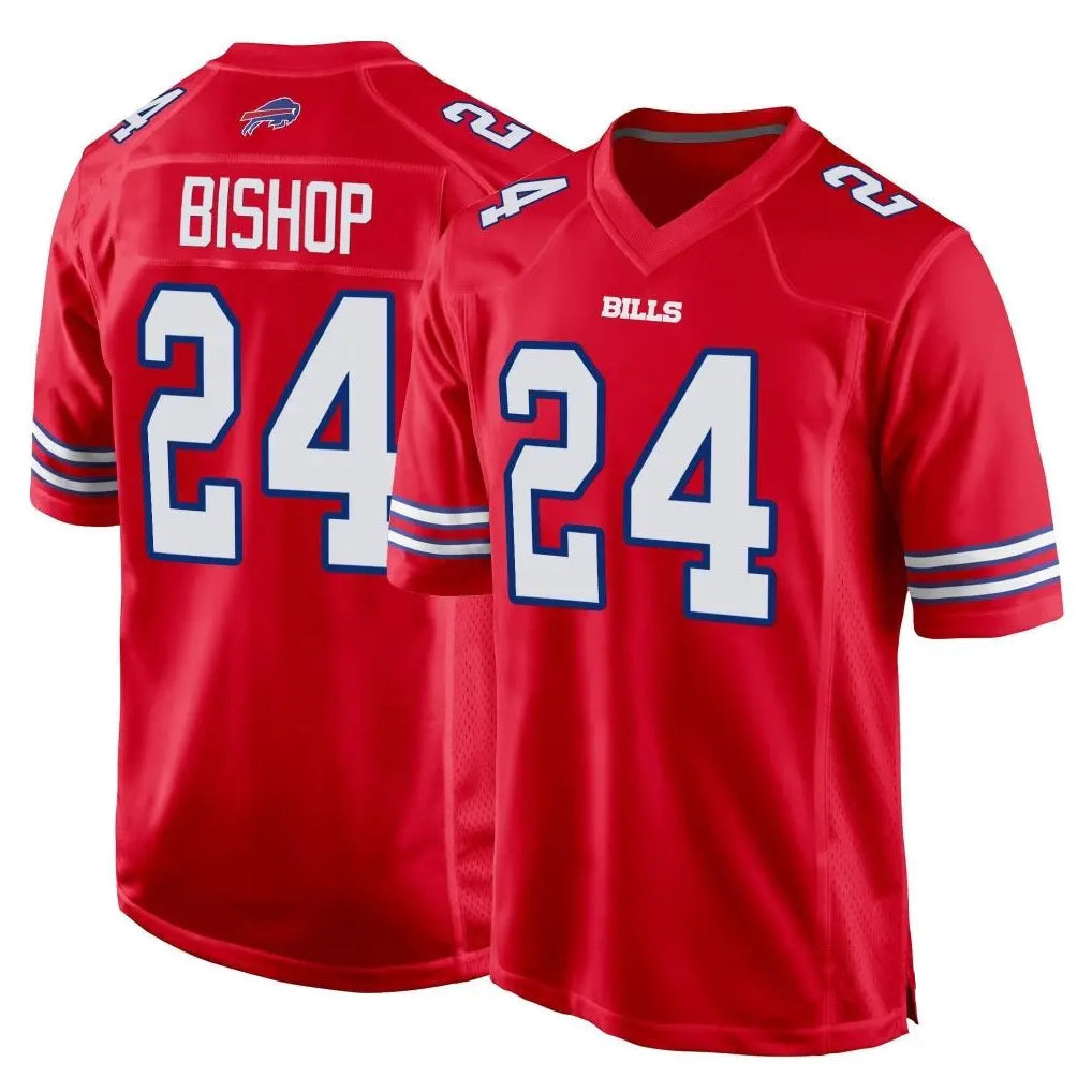 Punc B.Bills #24 Cole Bishop Player Red Home Game Stitched Jerseys