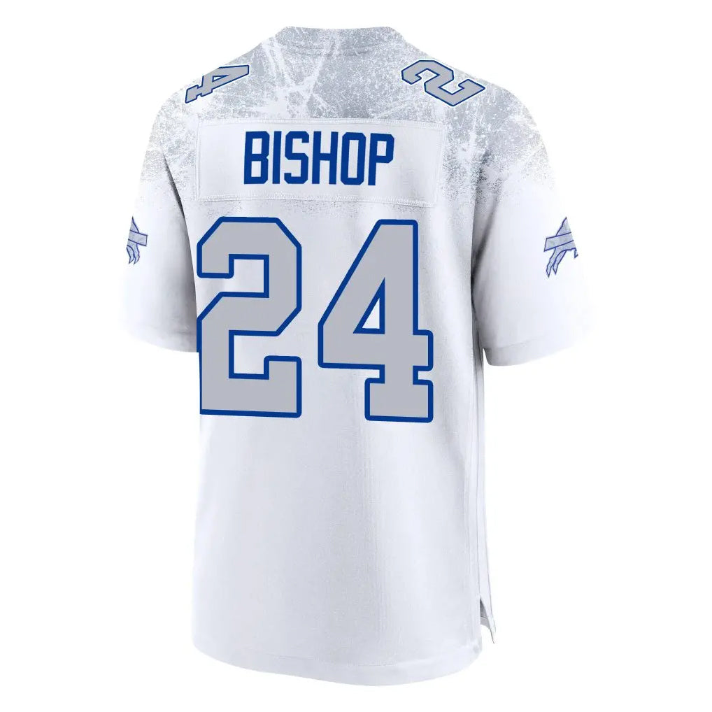 Punc B.Bills #24 Cole Bishop Player White Rivalries Collection Game Stitched Jerseys