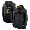 Punc B.Bills #31 Maxwell Hairston Player Black Salute to Service Hoodies Hame Stitched Jerseys